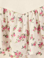 Girls Floral Tiered V-Waist Dress