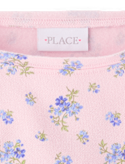 Girls Floral Off Shoulder Fleece Sweatshirt