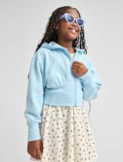 Girls Premium Fleece Zip Up Hoodie