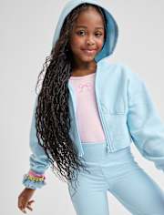 Girls Premium Fleece Zip Up Hoodie