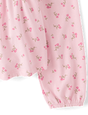 Girls Floral Smocked Peplum Top