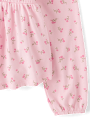 Girls Floral Smocked Peplum Top