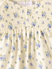 Girls Floral Smocked Peplum Top