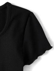 T-shirt côtelé texturé à séchage rapide pour filles