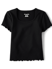 T-shirt côtelé texturé à séchage rapide pour filles