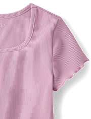 Girls Quick Dry Textured Ribbed Tee