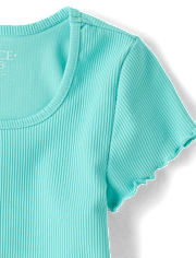 T-shirt côtelé texturé à séchage rapide pour filles