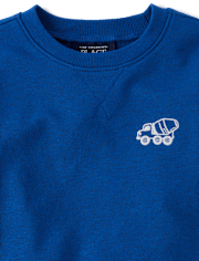 Baby And Toddler Boys Embroidered Construction Vehicle French Terry Sweatshirt