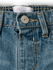 Girls Ripped Relaxed Denim Midi Shorts