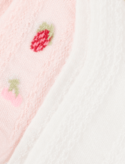 Girls Rosette Pointelle Midi Socks 2-Pack