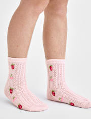 Girls Rosette Pointelle Midi Socks 2-Pack