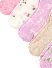 Girls Floral Ankle Socks 10-Pack