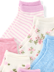 Girls Floral Ankle Socks 10-Pack