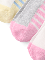 Girls Colorblock Cushioned Ankle Socks 10-Pack