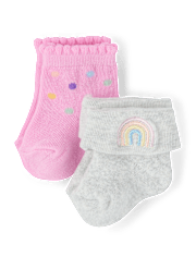 Baby Girls Embroidered Icon Midi Socks 6-Pack