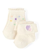 Baby Girls Embroidered Icon Midi Socks 6-Pack