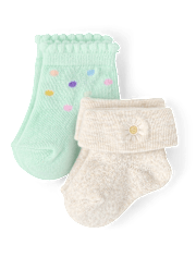 Baby Girls Embroidered Icon Midi Socks 6-Pack