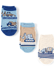 Toddler Boys Construction Vehicle Ankle Socks 6-Pack