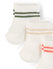 Lot de 6 paires de chaussettes mi-longues rayées pour bébé garçon
