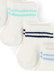 Lot de 6 paires de chaussettes mi-longues rayées pour bébé garçon