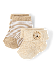 Baby Boys Animal Cushioned Turn Cuff Socks 6-Pack