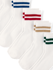 Boys Striped Cushioned Midi Socks 6-Pack