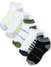 Boys Colorblock Cushioned Ankle Socks 10-Pack