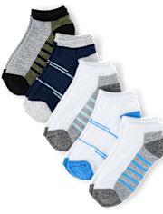 Boys Colorblock Cushioned Ankle Socks 10-Pack