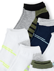 Boys Colorblock Cushioned Ankle Socks 10-Pack