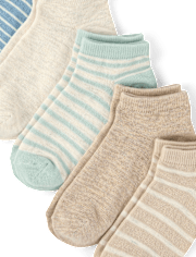 Boys Striped Ankle Socks 6-Pack