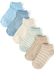 Boys Striped Ankle Socks 6-Pack