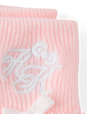 Girls Hello KittyÂ® Embroidered Ruffle Pointelle Turn Cuff Socks 2-Pack