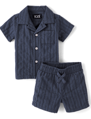 Baby Boys Textured 2-Piece Outfit Set