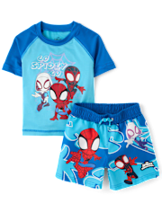 Toddler Boys Spidey™ Rashguard Swimsuit