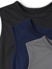 Boys Quick Dry Mesh Muscle Tank Top 3-Pack