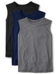 Boys Quick Dry Mesh Muscle Tank Top 3-Pack