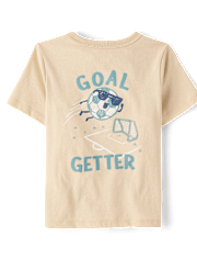 Baby And Toddler Boys Goal Getter Soccer Front And Back Graphic Tee