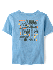 Baby And Toddler Boys Vehicles Front And Back Graphic Tee