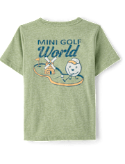 Baby And Toddler Boys Mini Golf World Front And Back Graphic Tee