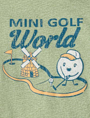 Baby And Toddler Boys Mini Golf World Front And Back Graphic Tee