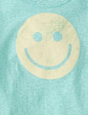 Baby And Toddler Boys Marled Happy Face Graphic Tee