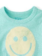 Baby And Toddler Boys Marled Happy Face Graphic Tee