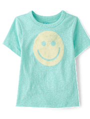 Baby And Toddler Boys Marled Happy Face Graphic Tee