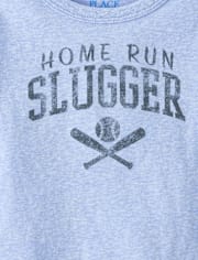Baby And Toddler Boys Marled Home Run Slugger Baseball Graphic Tee