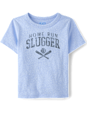 Baby And Toddler Boys Marled Home Run Slugger Baseball Graphic Tee