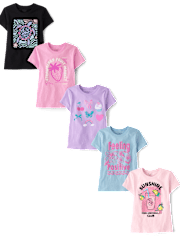 Girls Trend Graphic Tee 5-Pack
