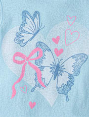 Baby And Toddler Girls Butterfly Bow Graphic Tee