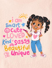 Baby And Toddler Girls Positive Words Graphic Tee