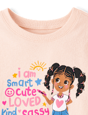 Baby And Toddler Girls Positive Words Graphic Tee
