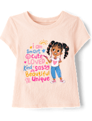 Baby And Toddler Girls Positive Words Graphic Tee